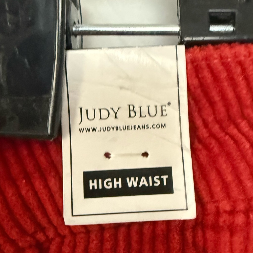 Judy Blue Orange Rust Slim Fit High Waist Stretch Corduroy Carpenter Jeans - Picture 5 of 16